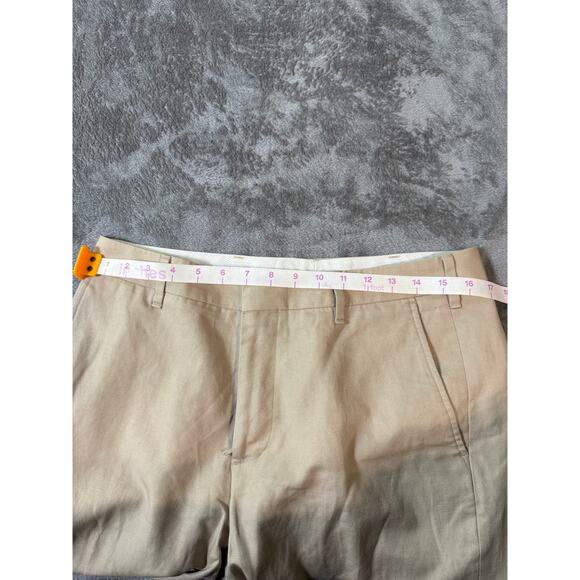 Bonobos Size 33 Linen Cotton Men‎ Pants Tan Khaki 31” Inseam Belt Formal Preppy - Picture 12 of 12